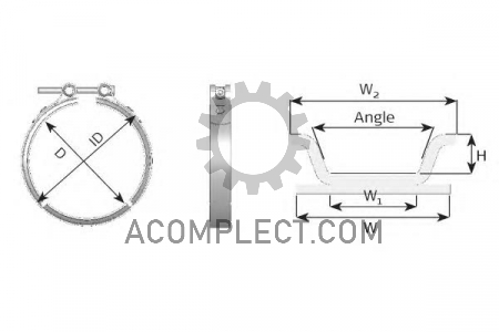 Хомут выхлопной системы Ø127 Daf Dinex DIN78828