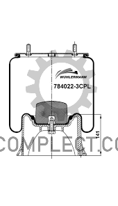 Пневмоподушка (со стаканом) Scania+ Wuhlermann WU 784022-3CPL