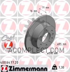 Диск тормозной задний SPRINTER ZIMMERMANN ZI 400.6477.20